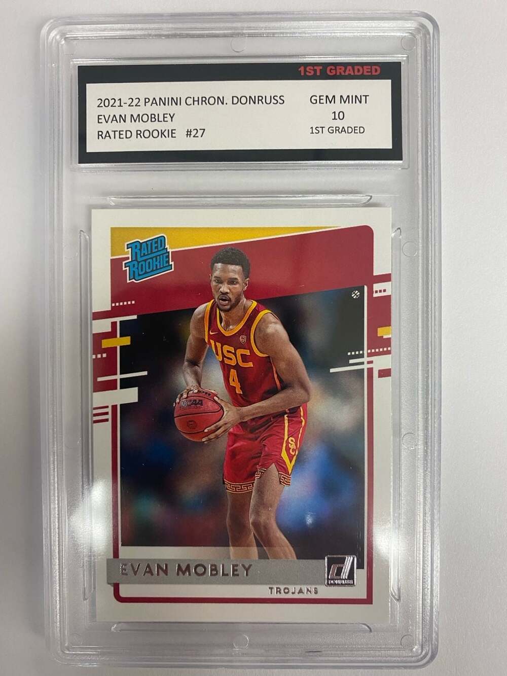 2021-22 Panini Chronicles Donruss Evan Mobley Rated Rookie #27 USC Trojans Tradi